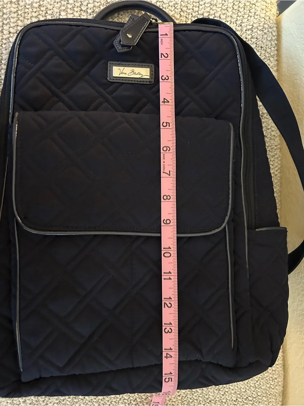 Vera Bradley Classic Navy Blue Quilted Commuter Backpack